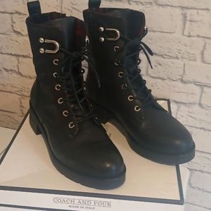 Coach and Four Berna genuine leather combat boots
